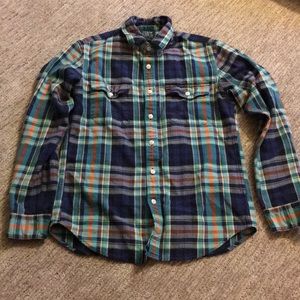 J crew plaid button up shirt